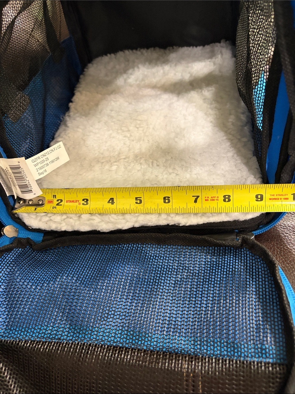 Blue Small Pet Carrier with Gray Straps - Picture 7 of 13